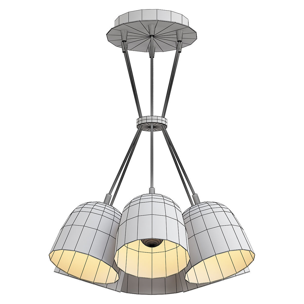 Lumion-Joseph-4 three light chandelier with clear glass shades 3D model_1