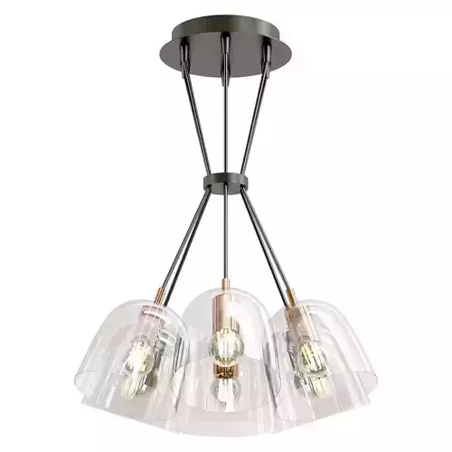 Lumion-Joseph-4 three light chandelier with clear glass shades