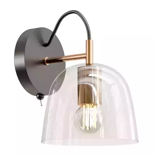 Lumion-Joseph-5 wall light with glass dome and copper finish
