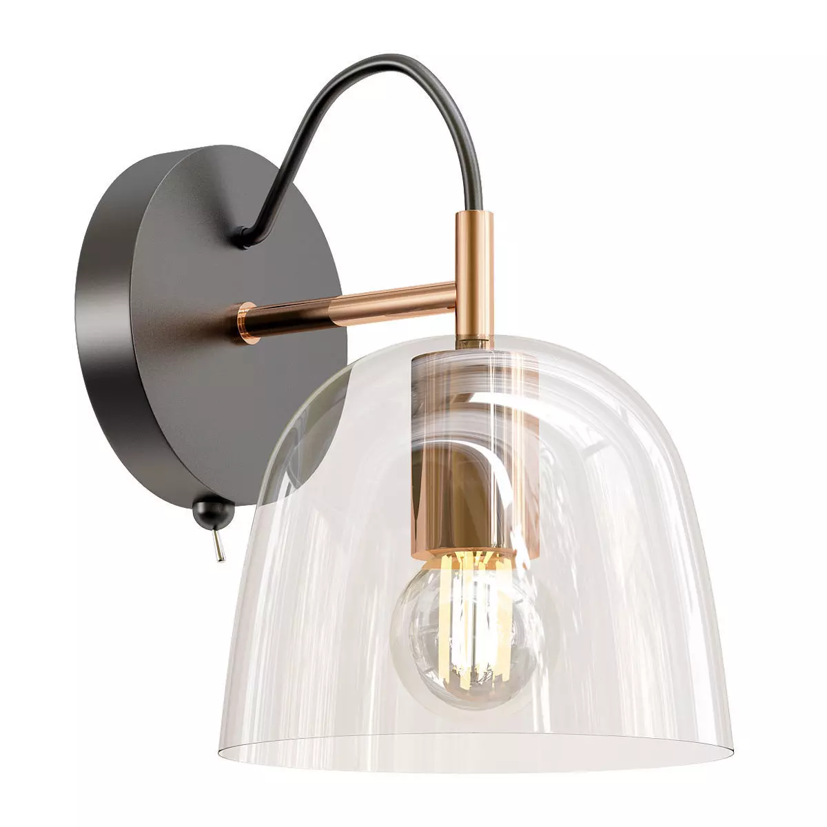 Lumion-Joseph-5 wall light with glass dome and copper finish 3D model