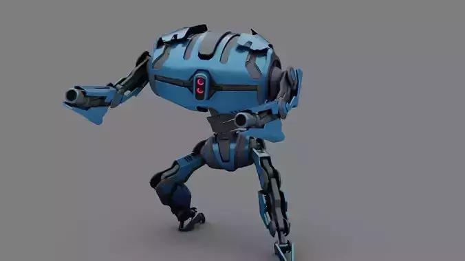 COMBAT Droid rigged - animated character 3D model
