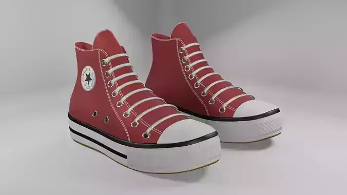 Red converse sneakers