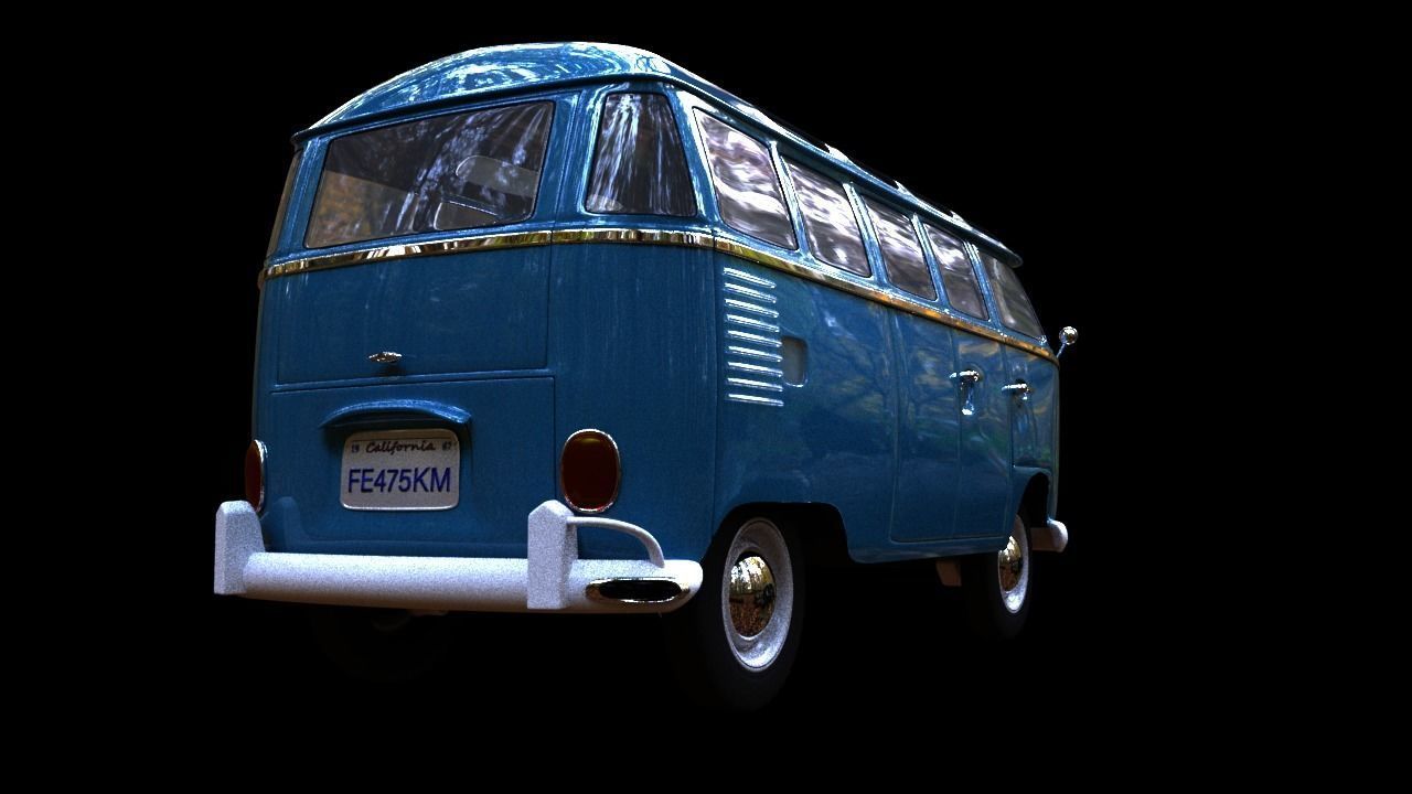 Hippie Volkswagen Van  3D model_3