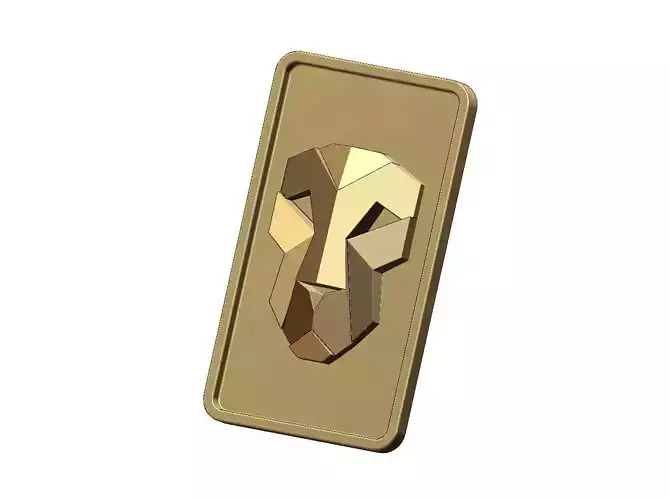 Geometric lion head gold bar 3D print model