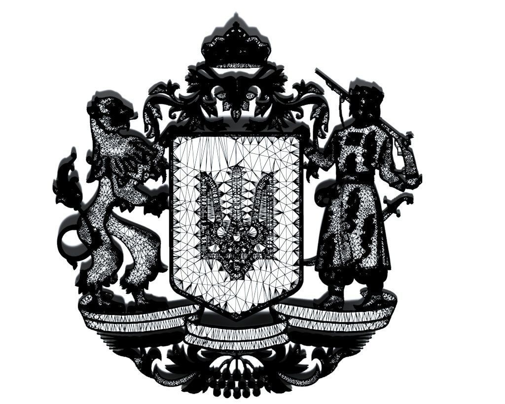 Coat of arms Ukrainian symbols-001 3D model_6