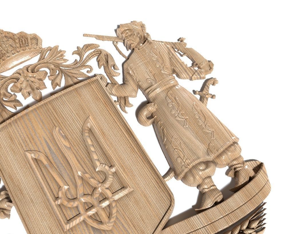 Coat of arms Ukrainian symbols-001 3D model_4
