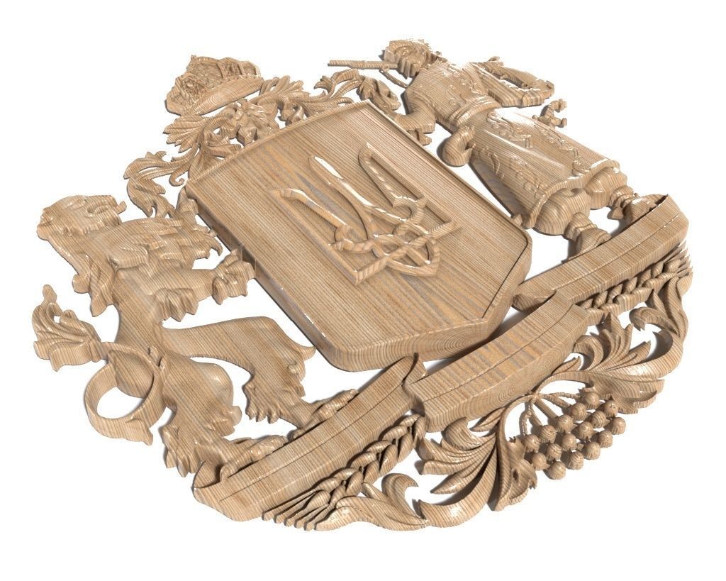 Coat of arms Ukrainian symbols-001 3D model_1