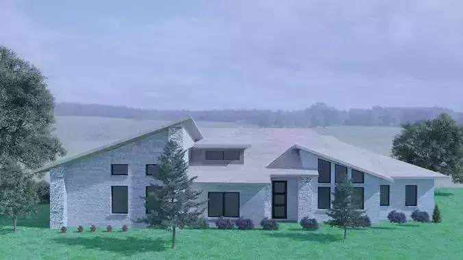 Exterior Low ploy 3d model Low-poly 3D model
