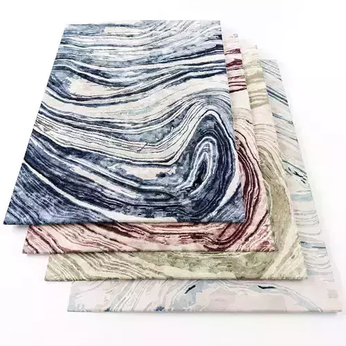 Rugs-1294 set of three marbled rugs