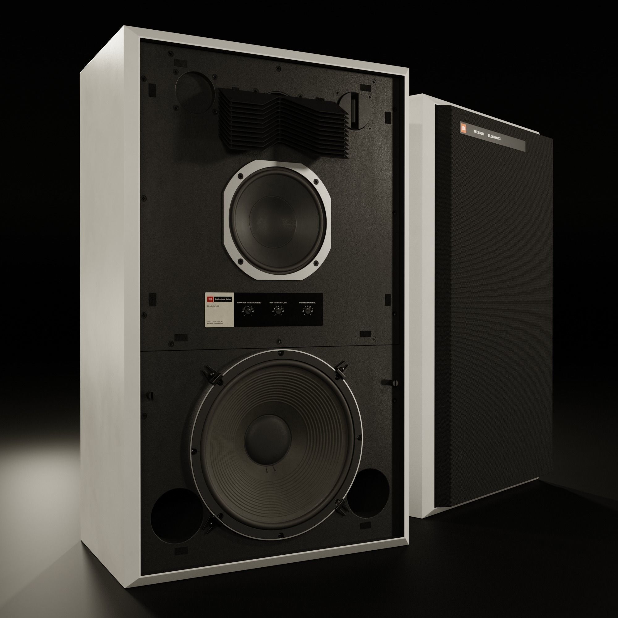 JBL 4343 Studio Monitor in Black 3D model_8