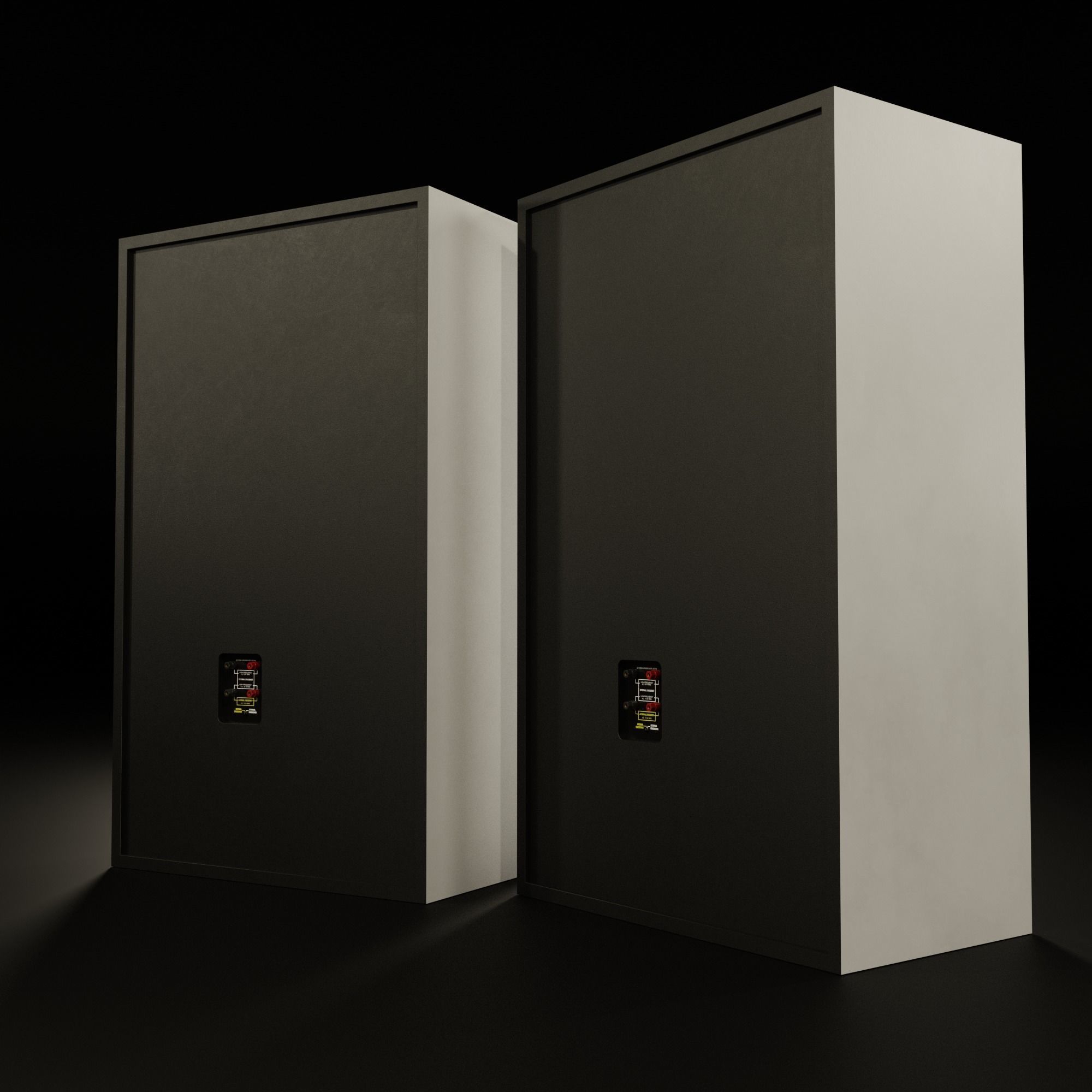 JBL 4343 Studio Monitor in Black 3D model_11