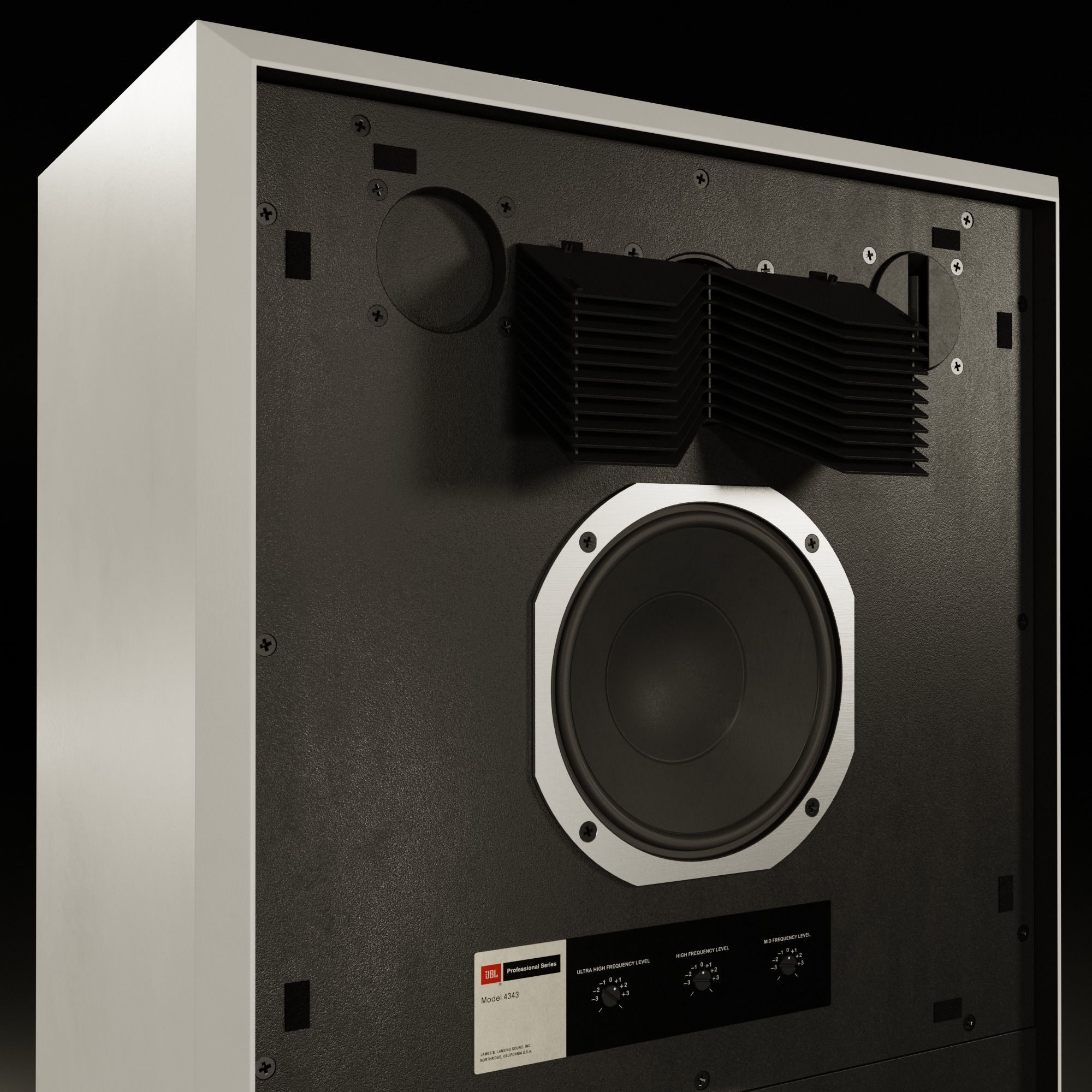 JBL 4343 Studio Monitor in Black 3D model_4