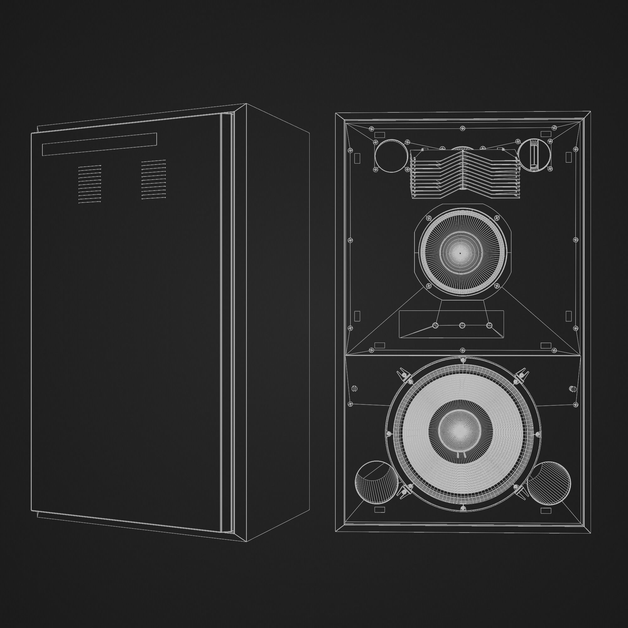 JBL 4343 Studio Monitor in Black 3D model_19