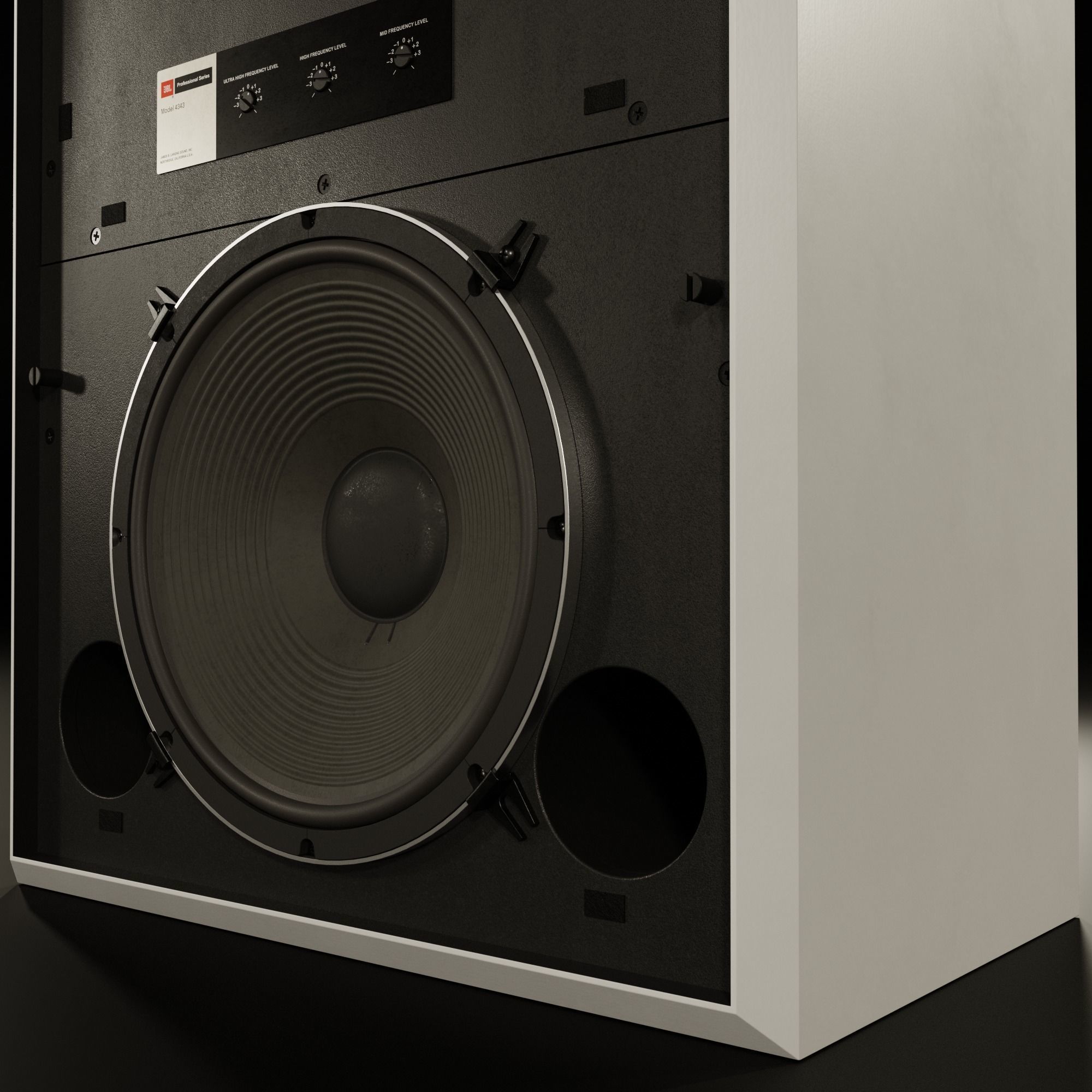 JBL 4343 Studio Monitor in Black 3D model_3