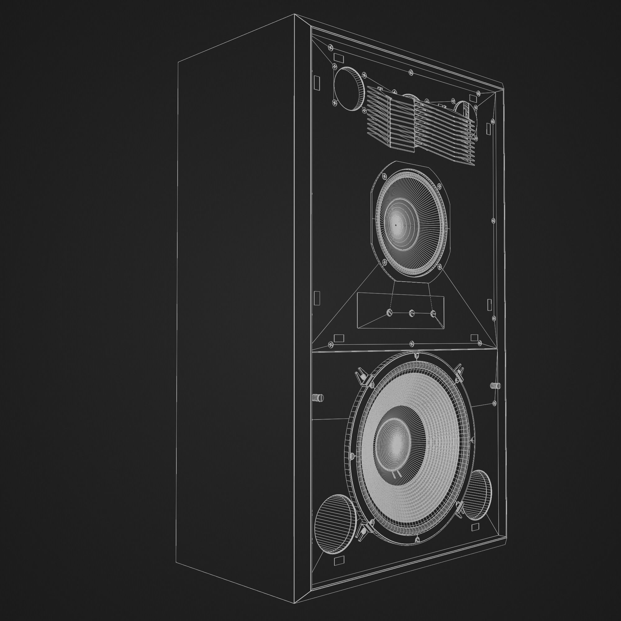 JBL 4343 Studio Monitor in Black 3D model_20