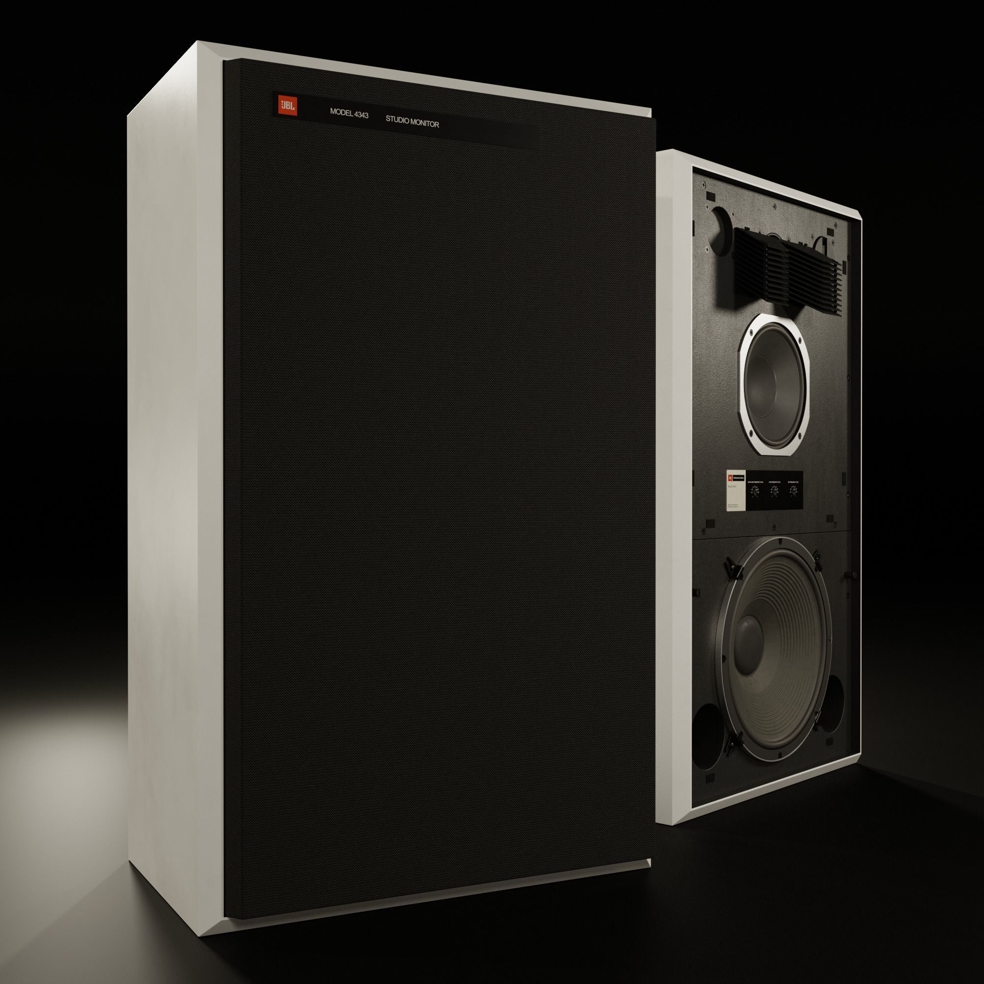 JBL 4343 Studio Monitor in Black 3D model_9