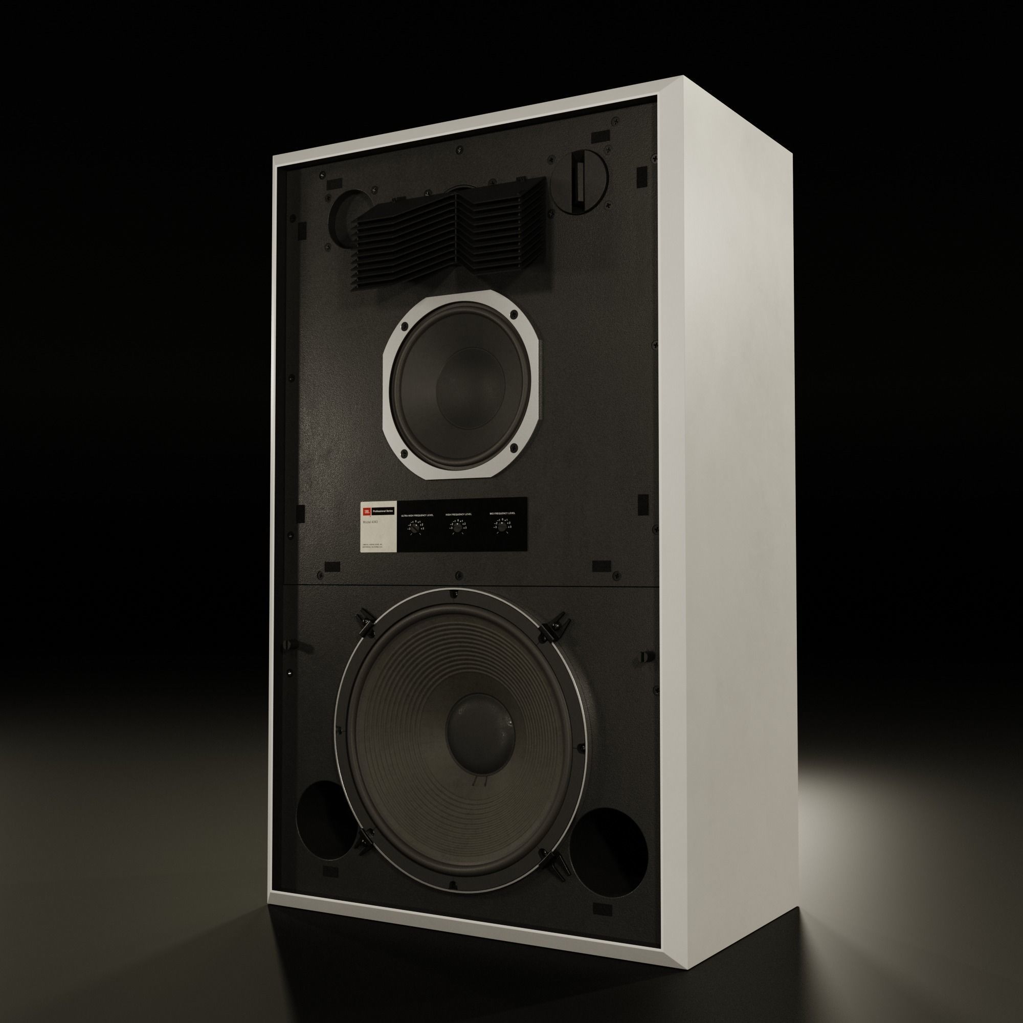 JBL 4343 Studio Monitor in Black 3D model_1