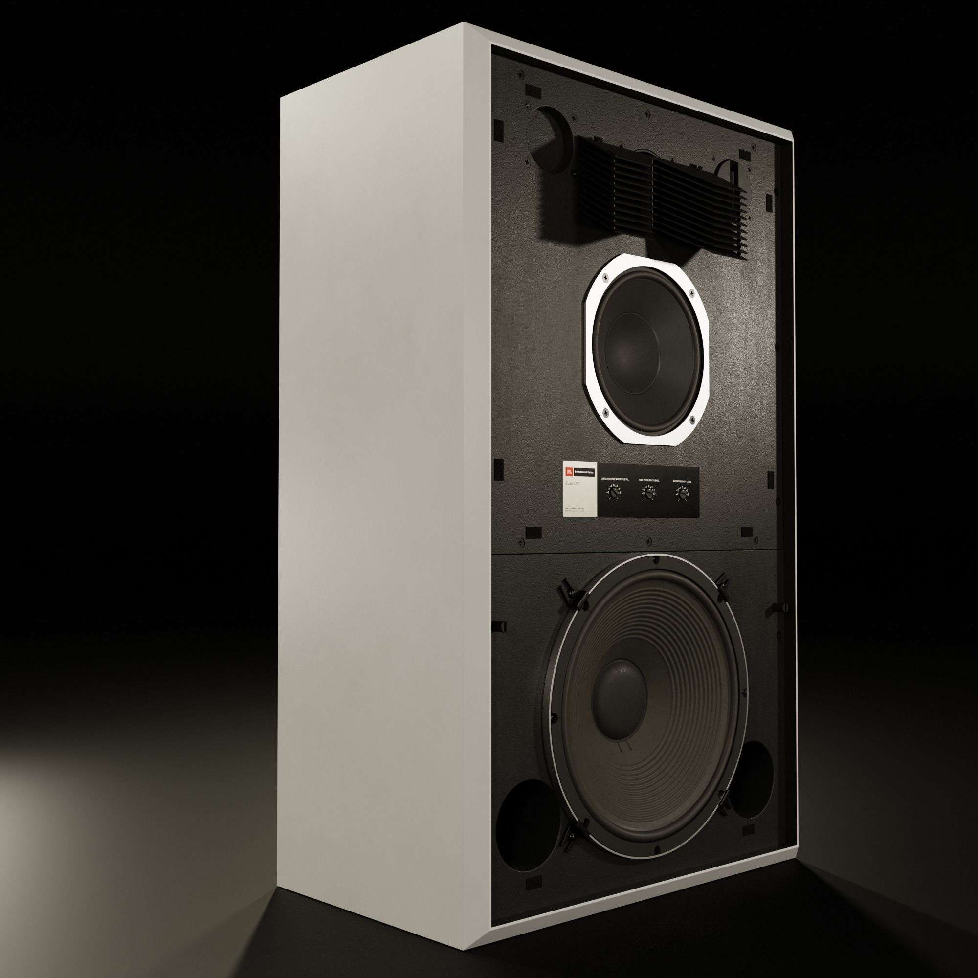 JBL 4343 Studio Monitor in Black 3D model_2