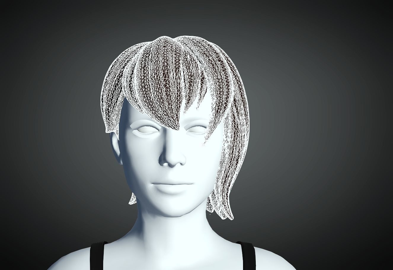 3D Hair style for Female 1 3D model 3D print model_4