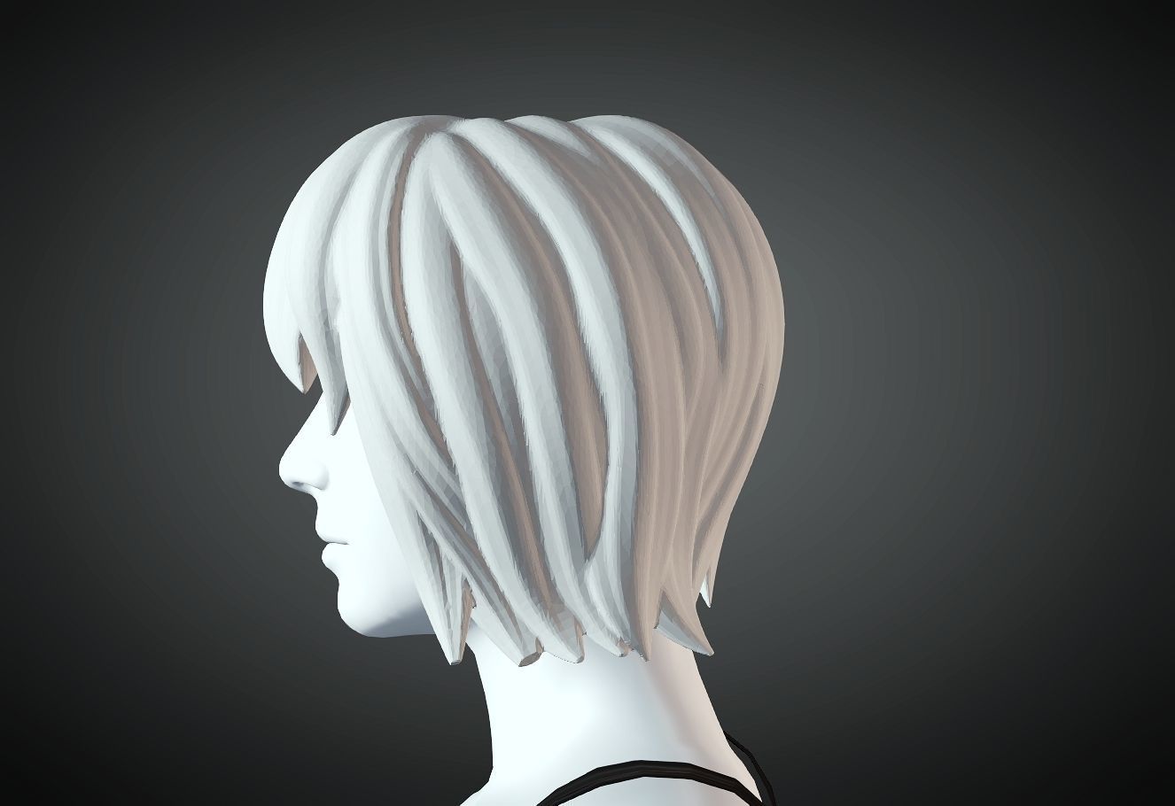 3D Hair style for Female 1 3D model 3D print model_3