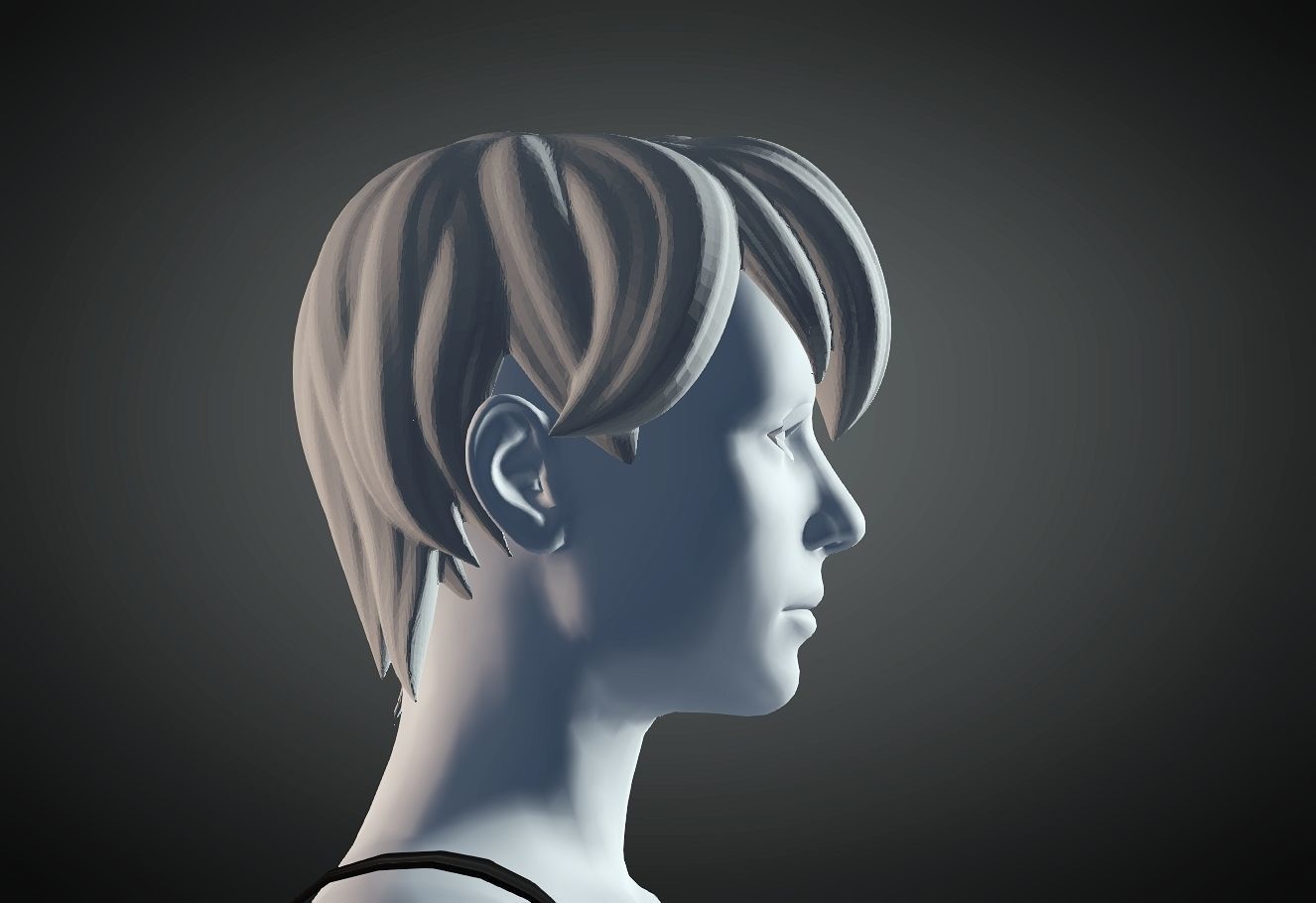 3D Hair style for Female 1 3D model 3D print model_2