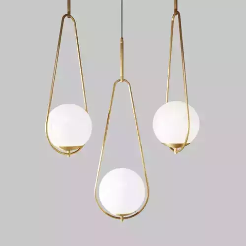 Pendant lamp kare loop brass