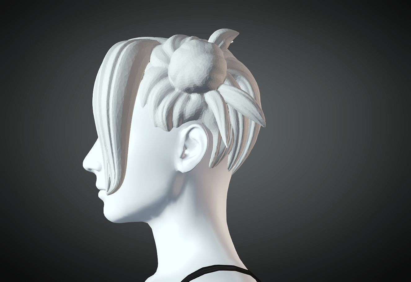 3D Hair style for Female 2 3D model 3D print model_2