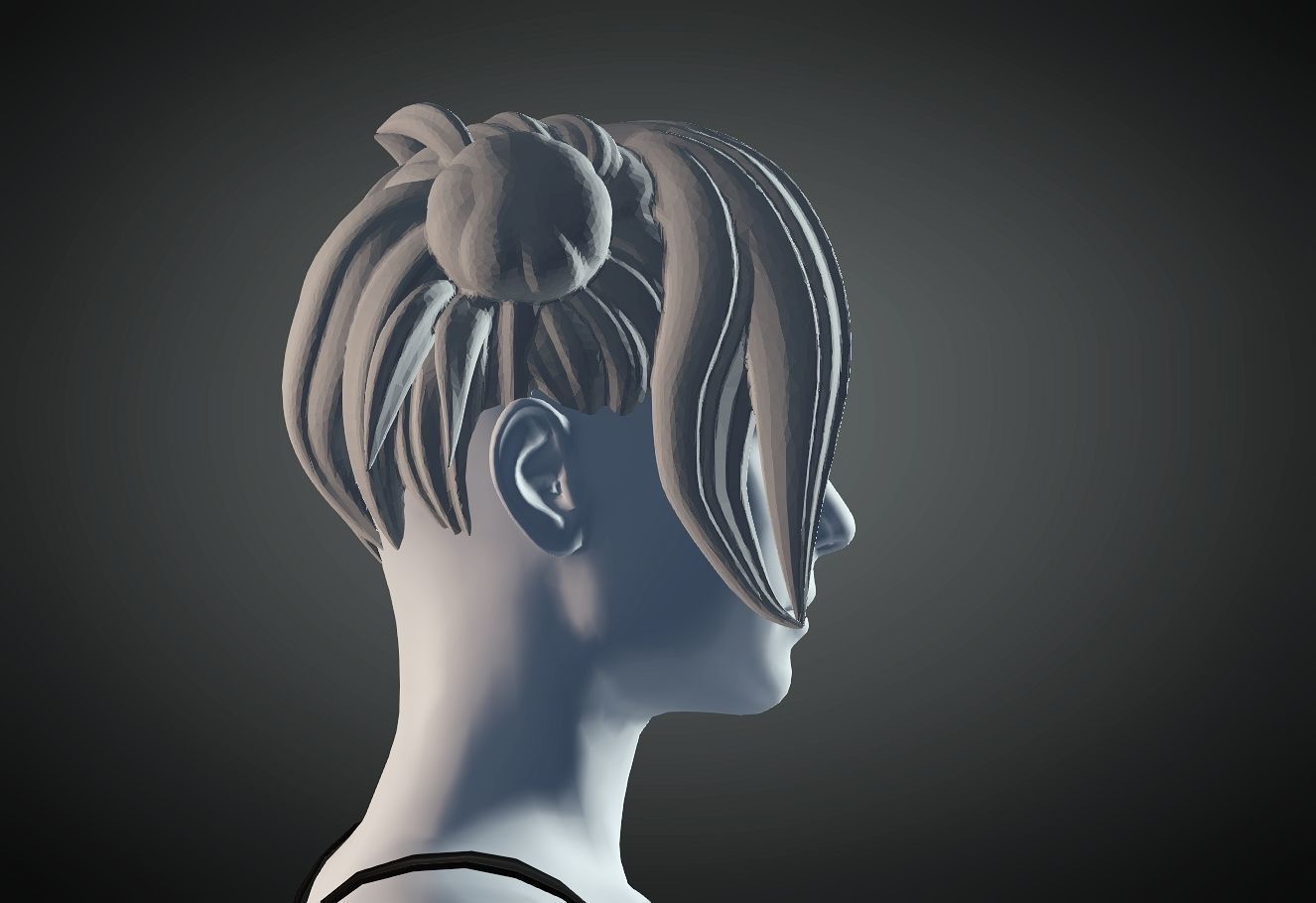 3D Hair style for Female 2 3D model 3D print model_3