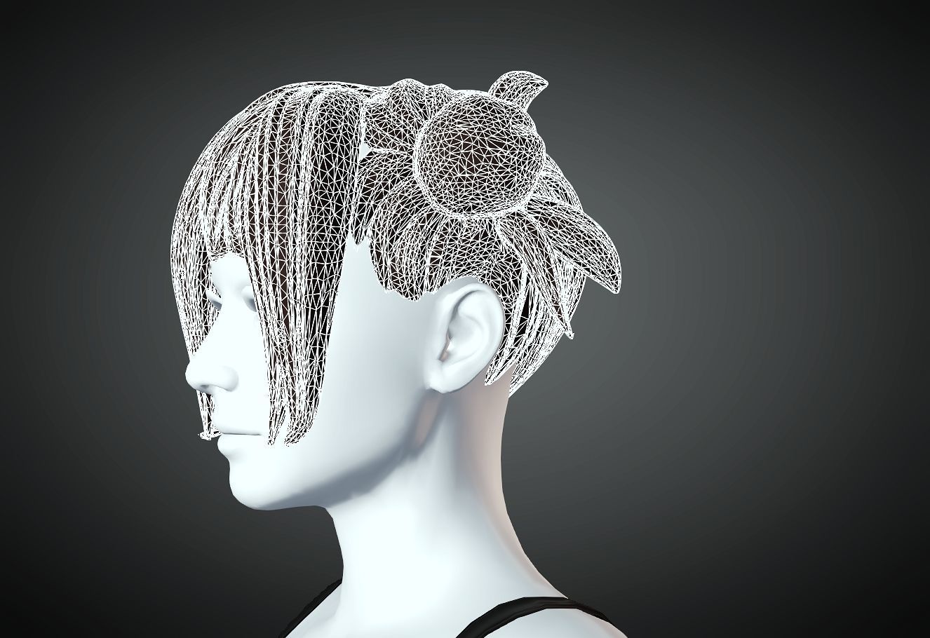 3D Hair style for Female 2 3D model 3D print model_5