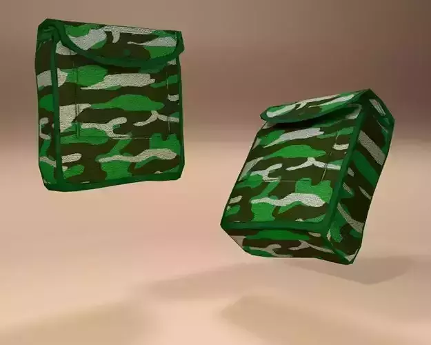 Military Pouch Low-poly 3D model
