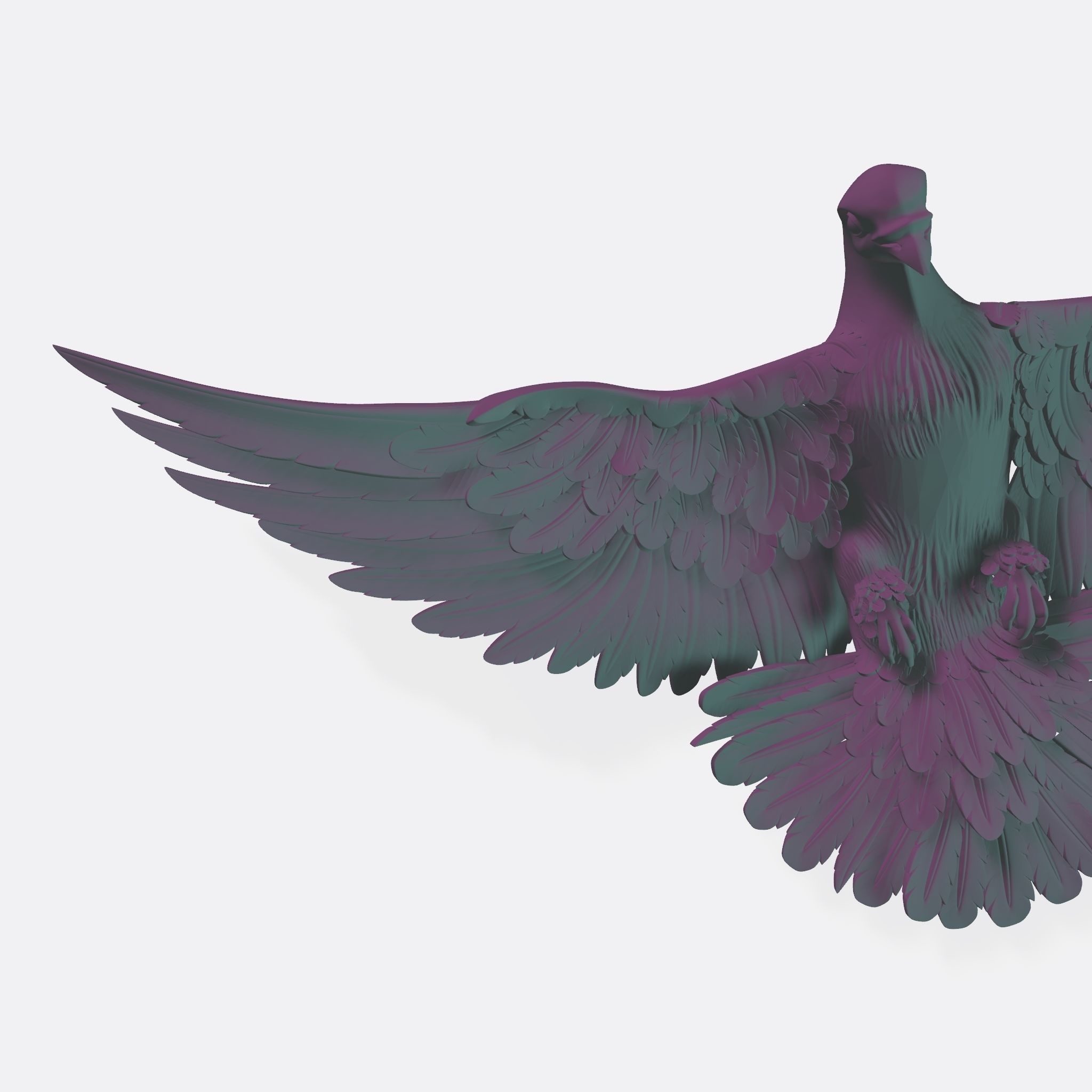 DOVE BASE RELIEF  3D print model_5