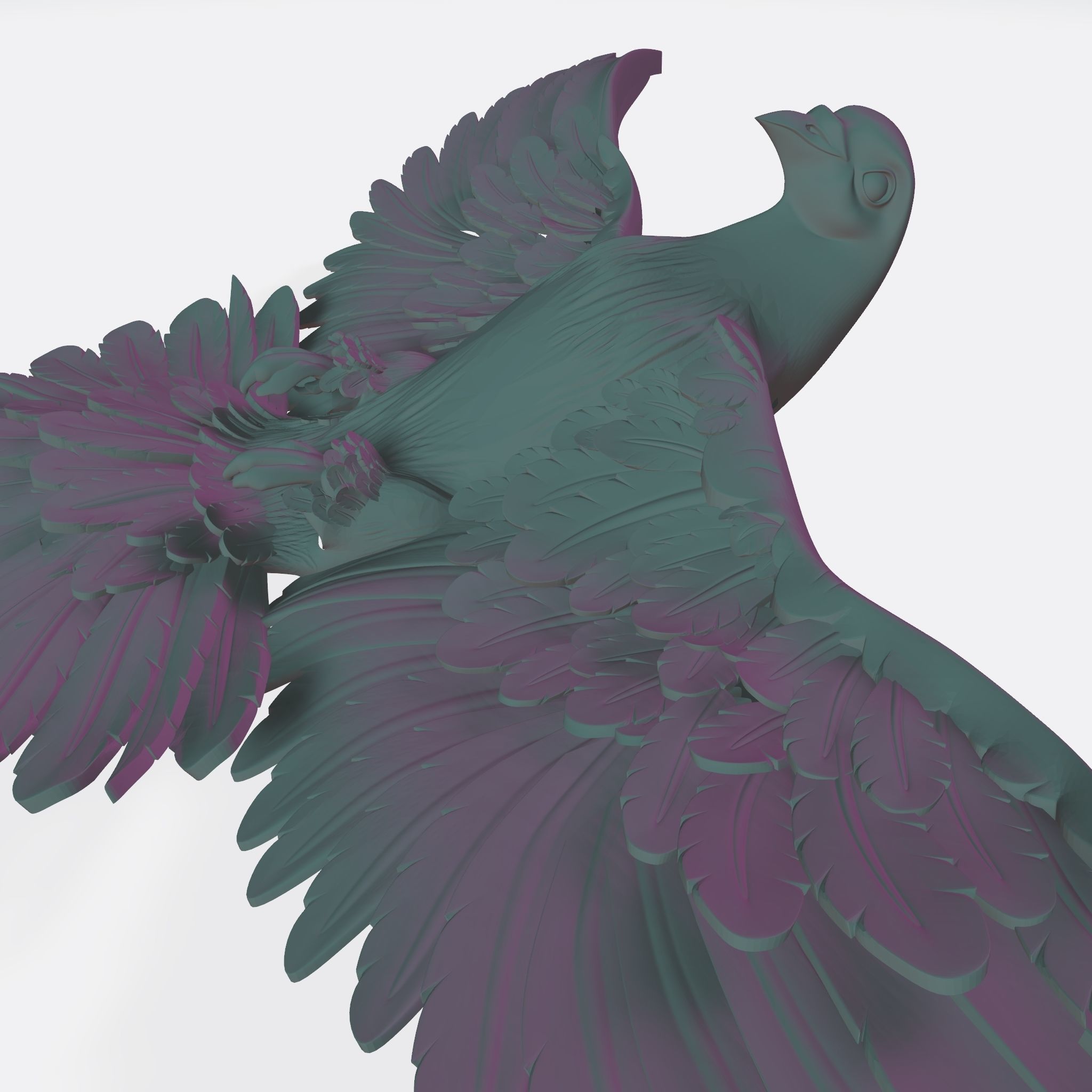DOVE BASE RELIEF  3D print model_27