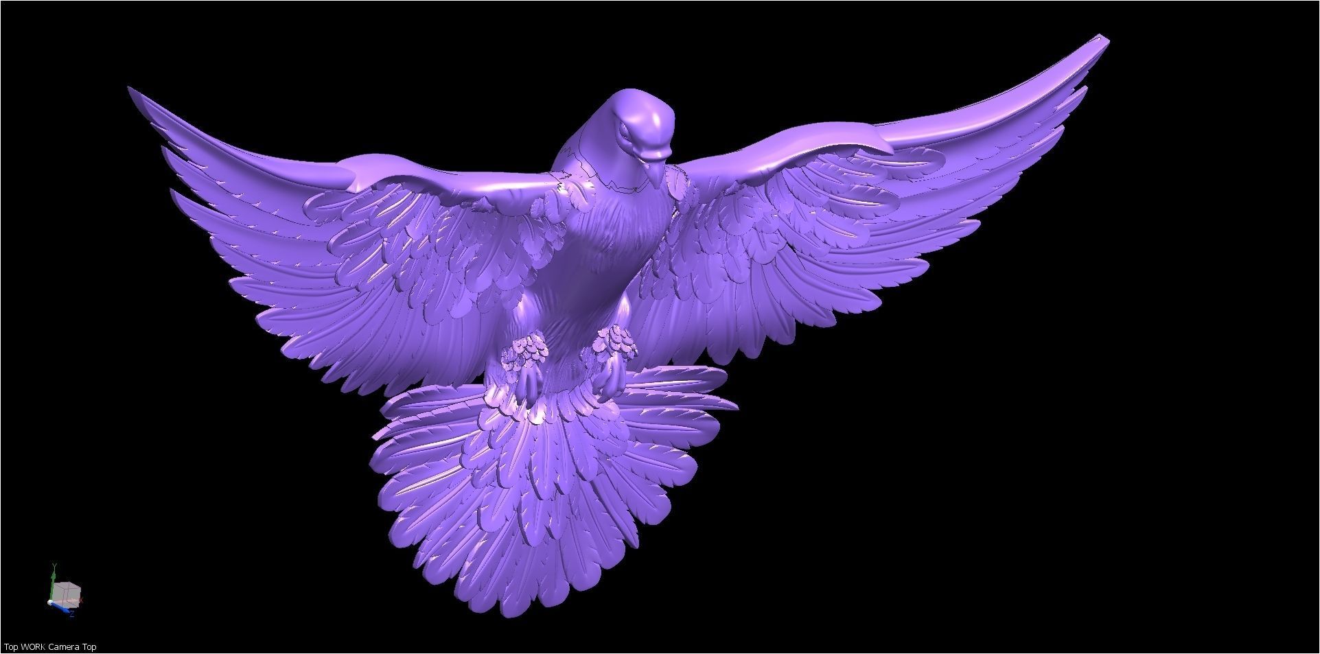DOVE BASE RELIEF  3D print model_7