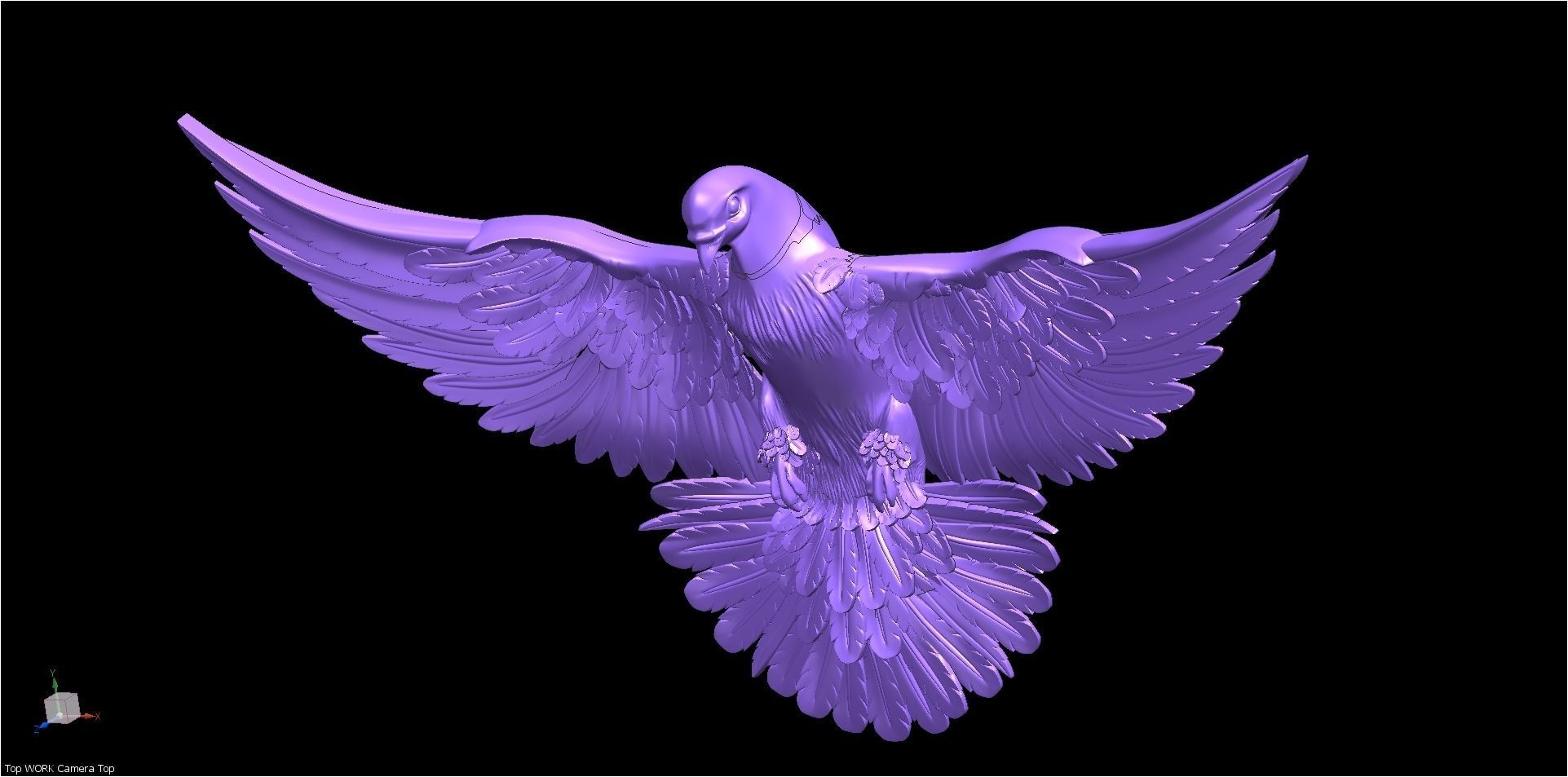 DOVE BASE RELIEF  3D print model_8