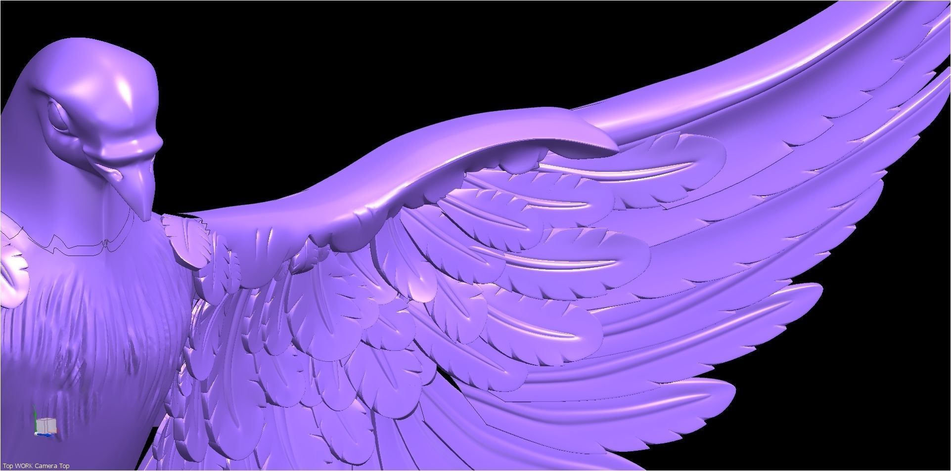 DOVE BASE RELIEF  3D print model_9