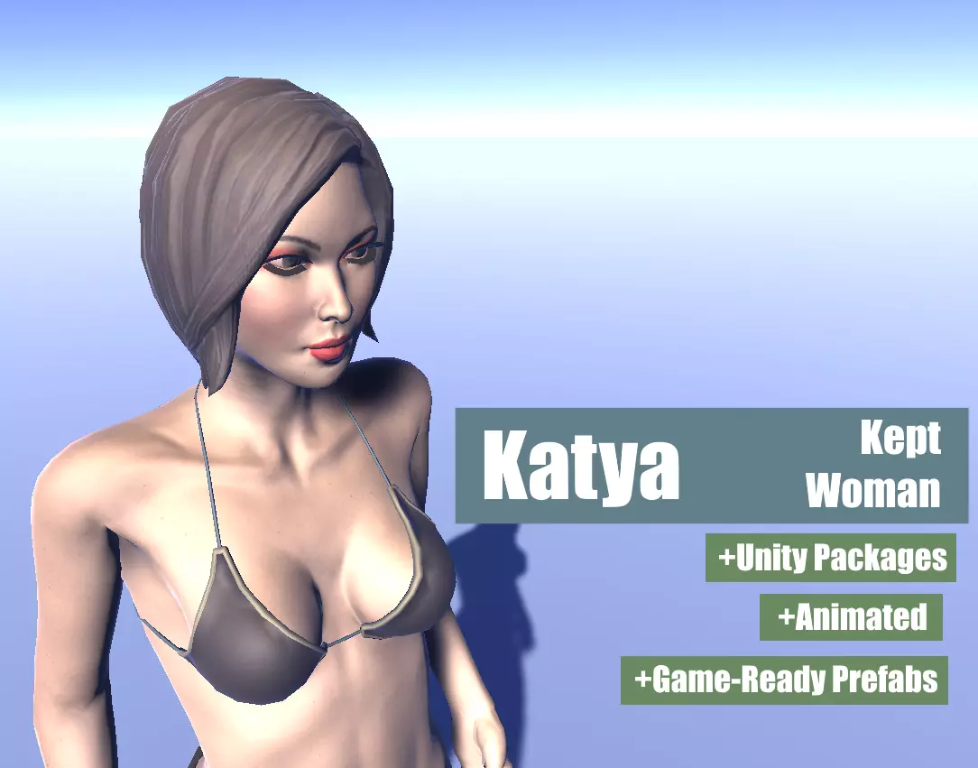 Katya - Kept woman is Animated Rigged Low-poly 3D model