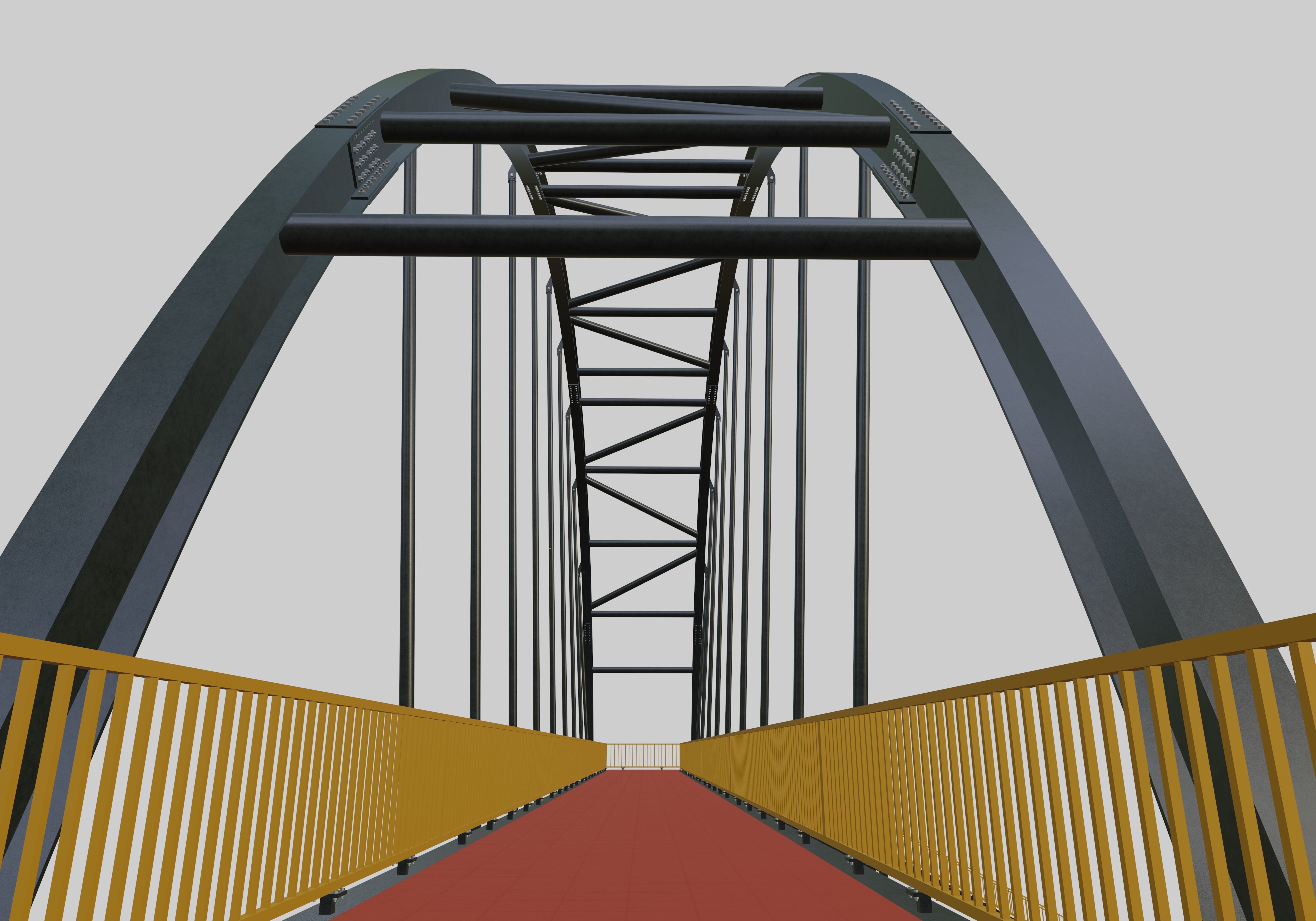 Steel Pedestrian Bridge-Arch Column Type-29 3D model_29