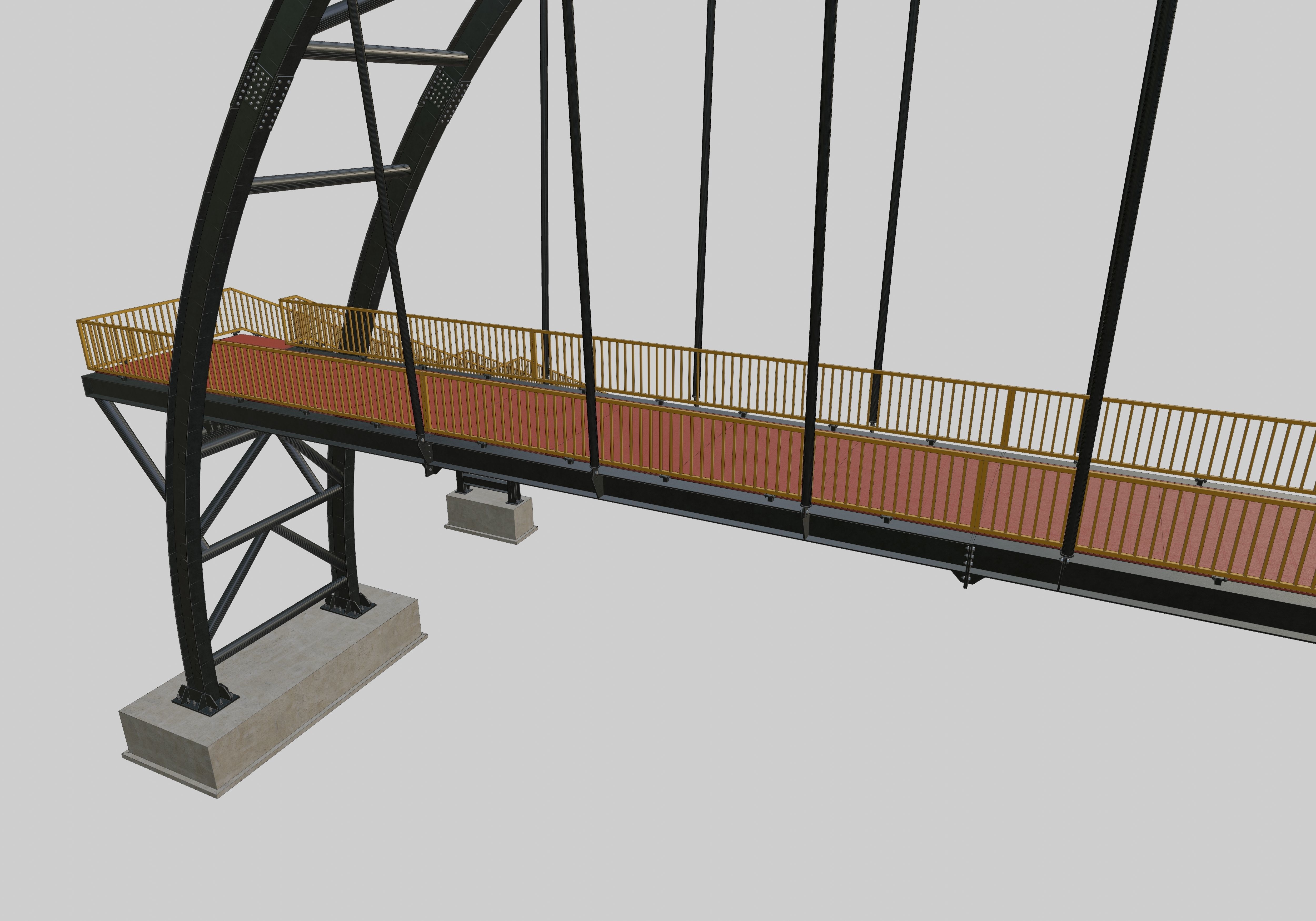 Steel Pedestrian Bridge-Arch Column Type-29 3D model_19