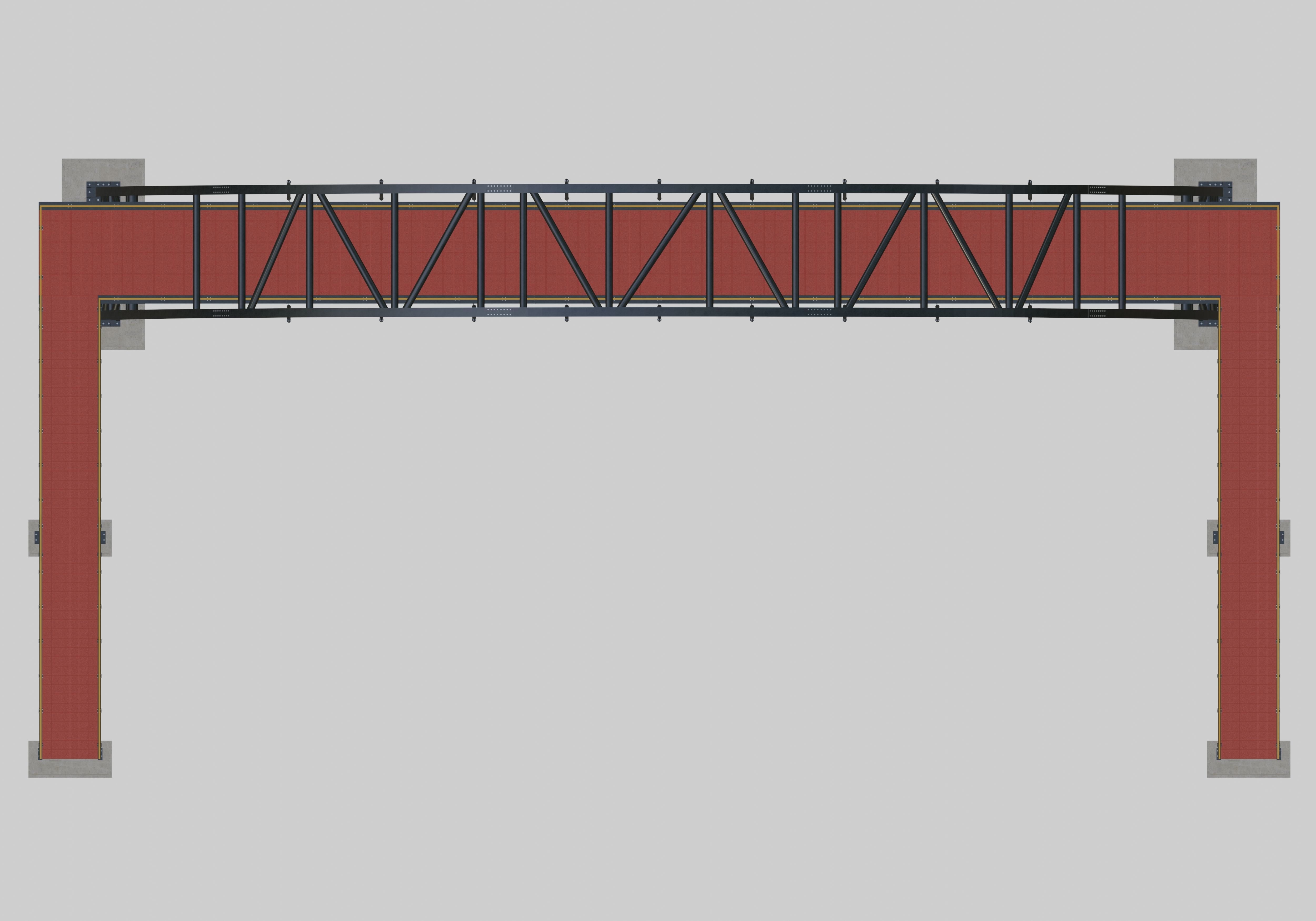 Steel Pedestrian Bridge-Arch Column Type-29 3D model_24