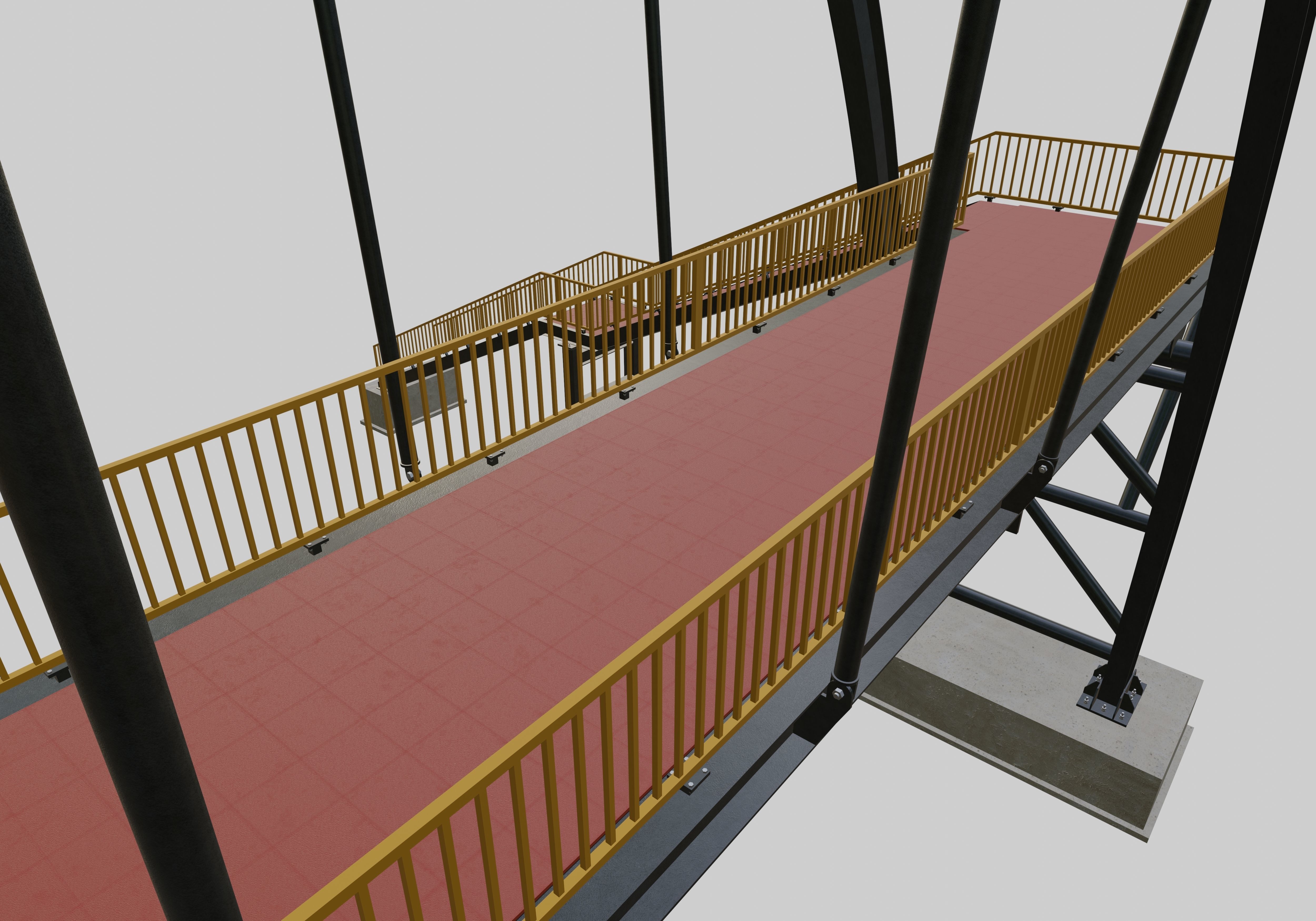 Steel Pedestrian Bridge-Arch Column Type-29 3D model_5