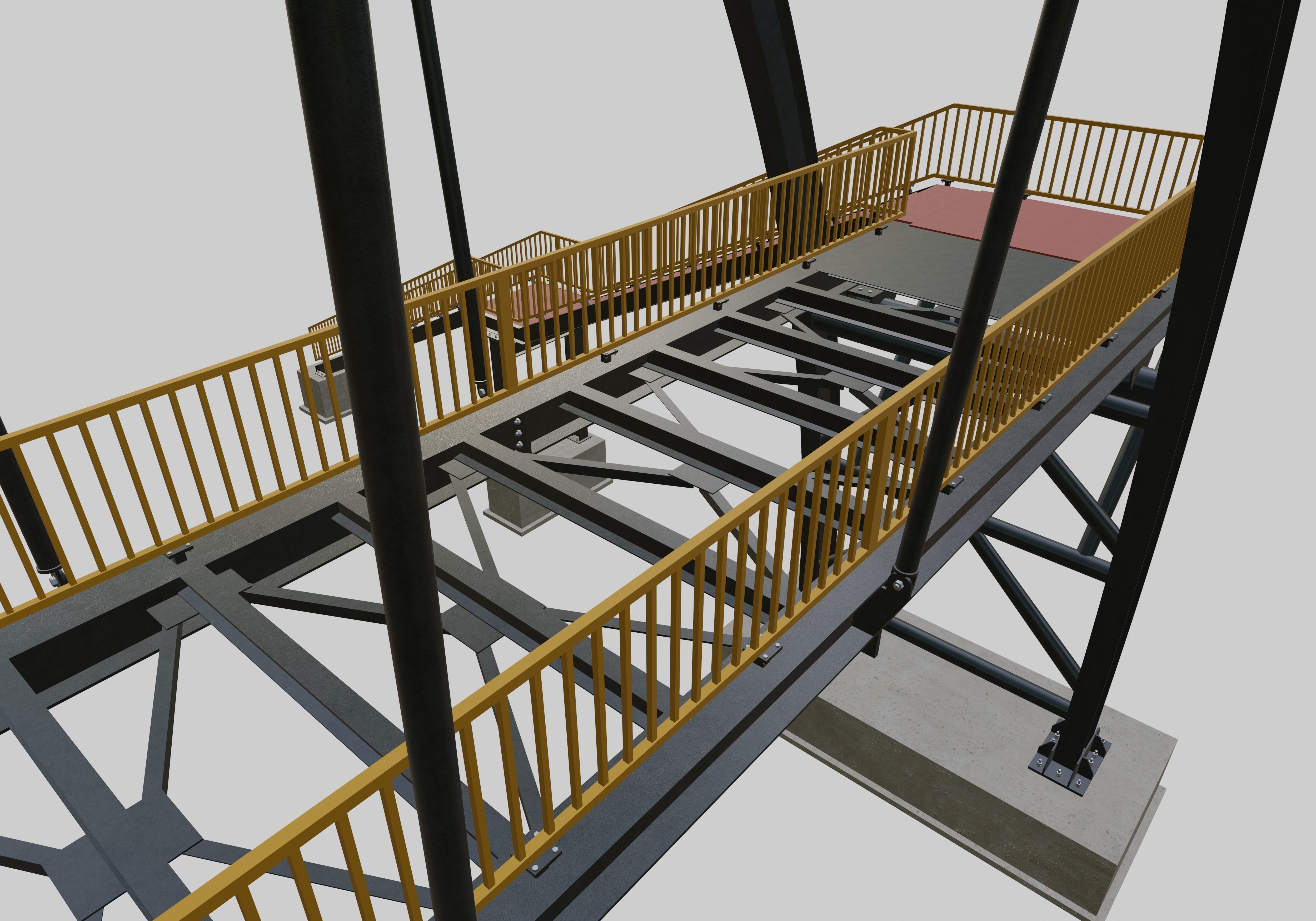 Steel Pedestrian Bridge-Arch Column Type-29 3D model_15