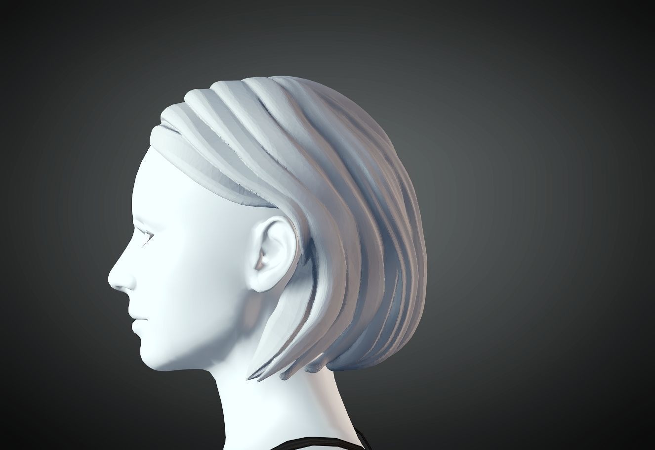 3D Hair style for Female 7 3D model 3D print model_1