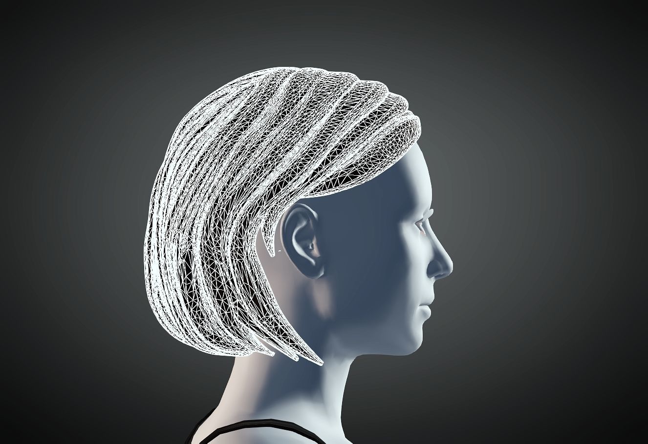 3D Hair style for Female 7 3D model 3D print model_5