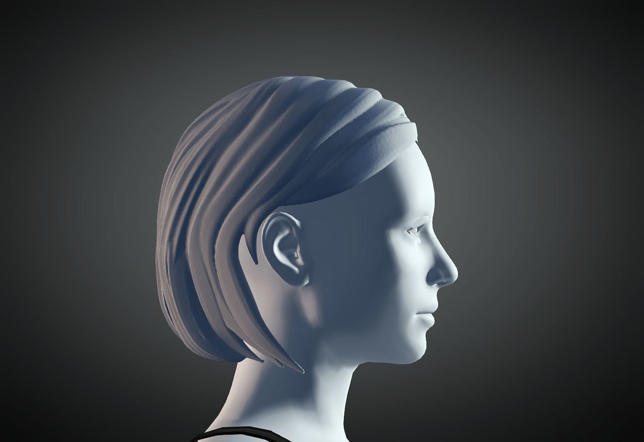 3D Hair style for Female 7 3D model 3D print model_2