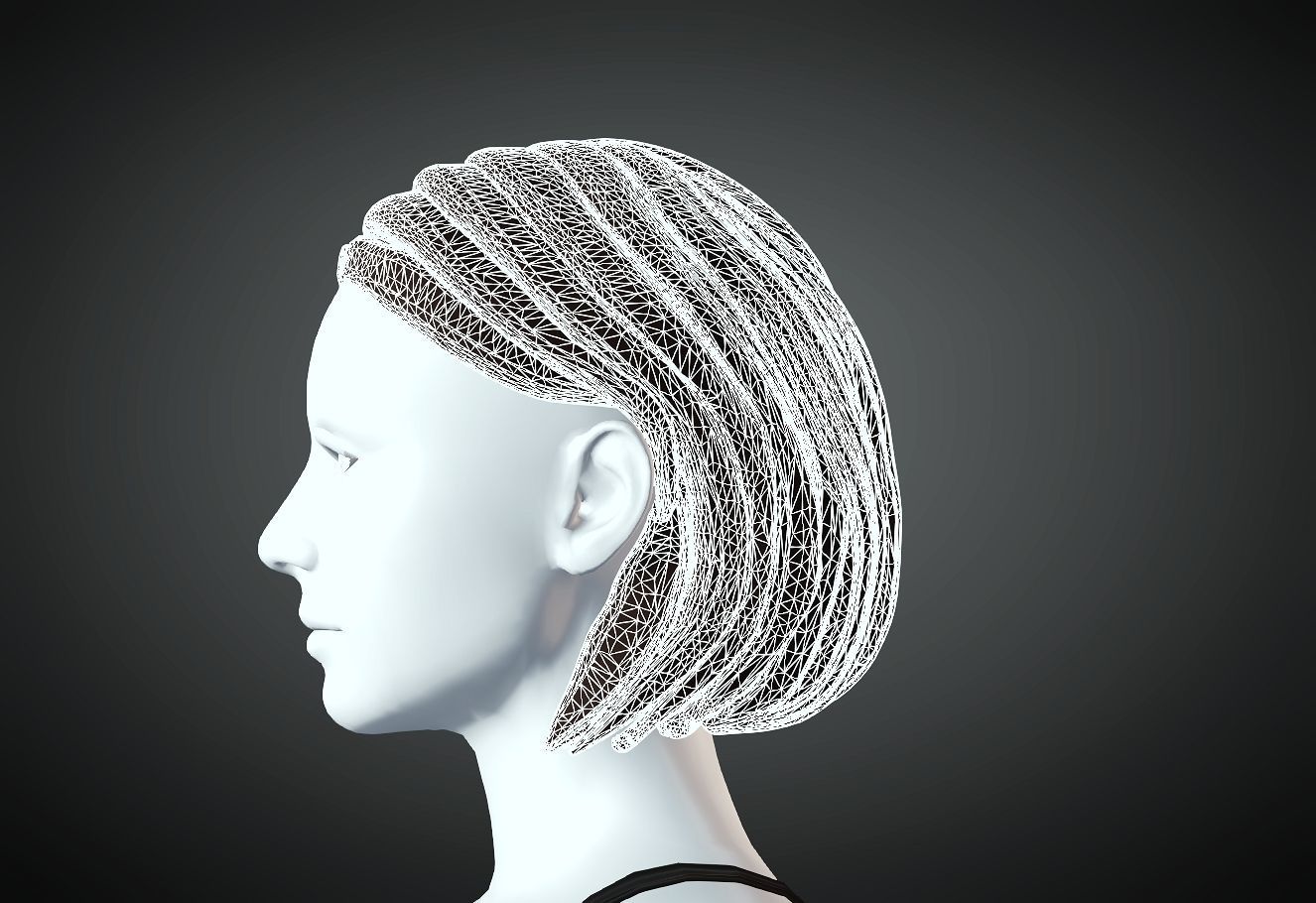 3D Hair style for Female 7 3D model 3D print model_4