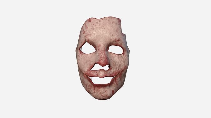 Human Skin Terror Mask A02 Blood Fingers - Character Costume Low-poly 3D model