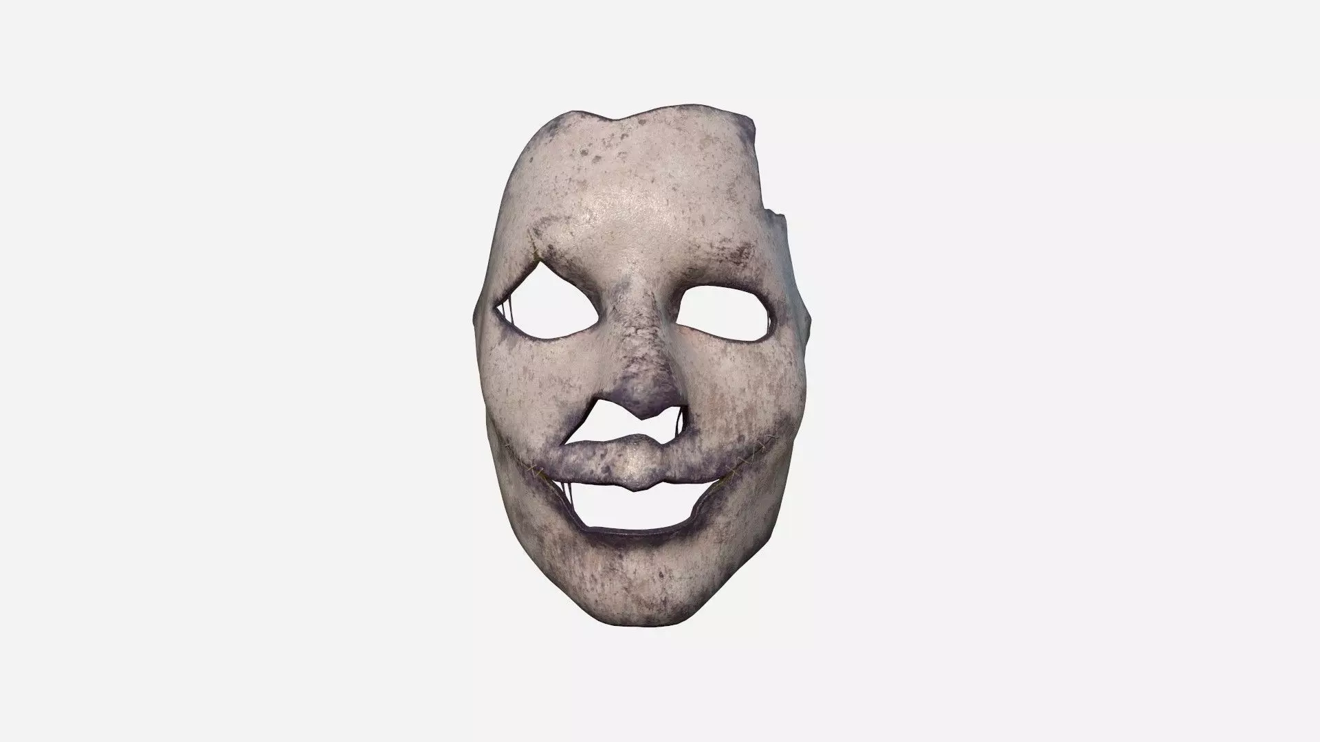 Human Skin Terror Mask A04 White Purple - Character Costume Low-poly 3D model