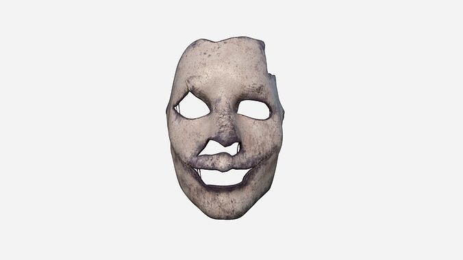 Human Skin Terror Mask A04 White Purple - Character Costume Low-poly 3D model