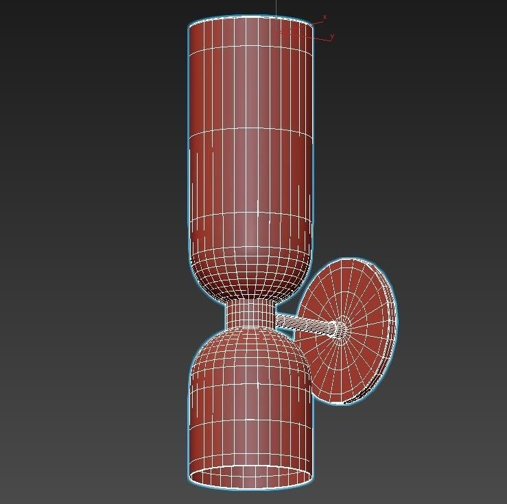 Favourite-Amusing-2877-1W wall sconce with clear glass shade 3D model_3