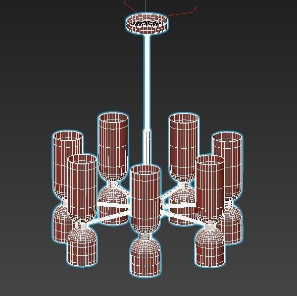 Favourite-Amusing-2877-5P modern chandelier with clear glass ... 3D model_2
